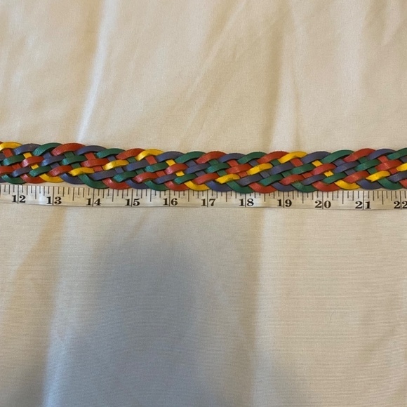 Vintage Rainbow‎ Leather Braided Belt- ML - Picture 7 of 12